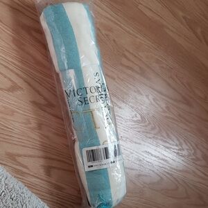 Victoria's Secret Aqua and White Striped Towel